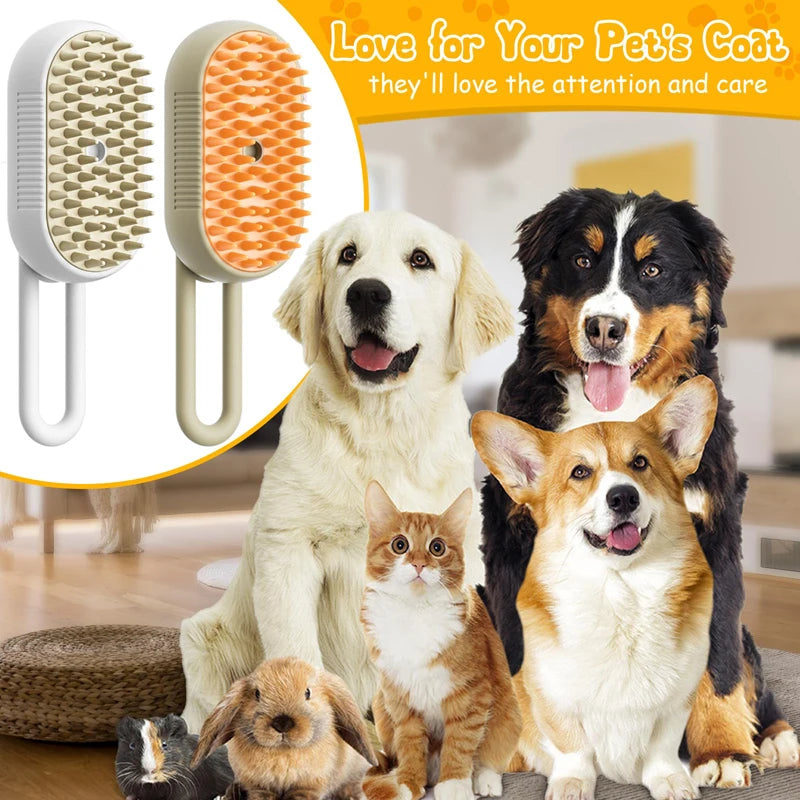 3 in 1 Pet Brush Cat Steam Brush Comb Dog Brush Electric Spray Cat Hair Brushes