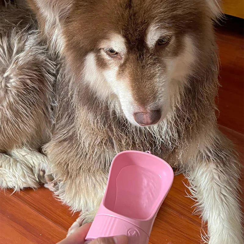 Portable Dog Water Bottle With Food Container Travel 2 in 1 Pet Water Dispenser