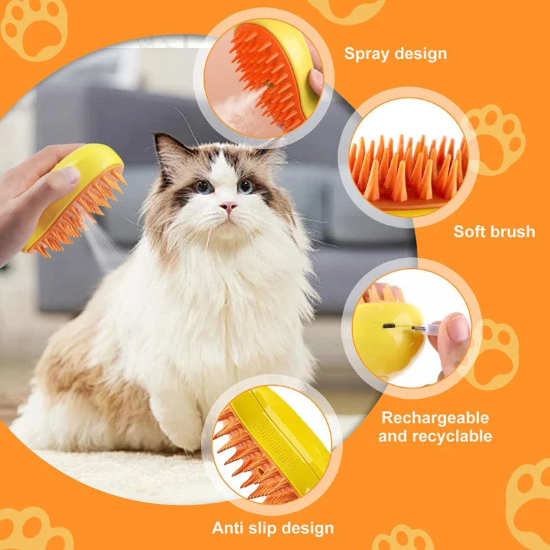 3 in 1 Pet Brush Cat Steam Brush Comb Dog Brush Electric Spray Cat Hair Brushes