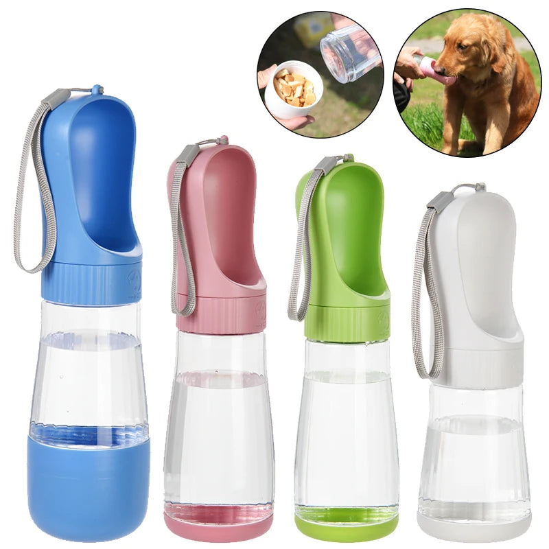 Portable Dog Water Bottle With Food Container Travel 2 in 1 Pet Water Dispenser
